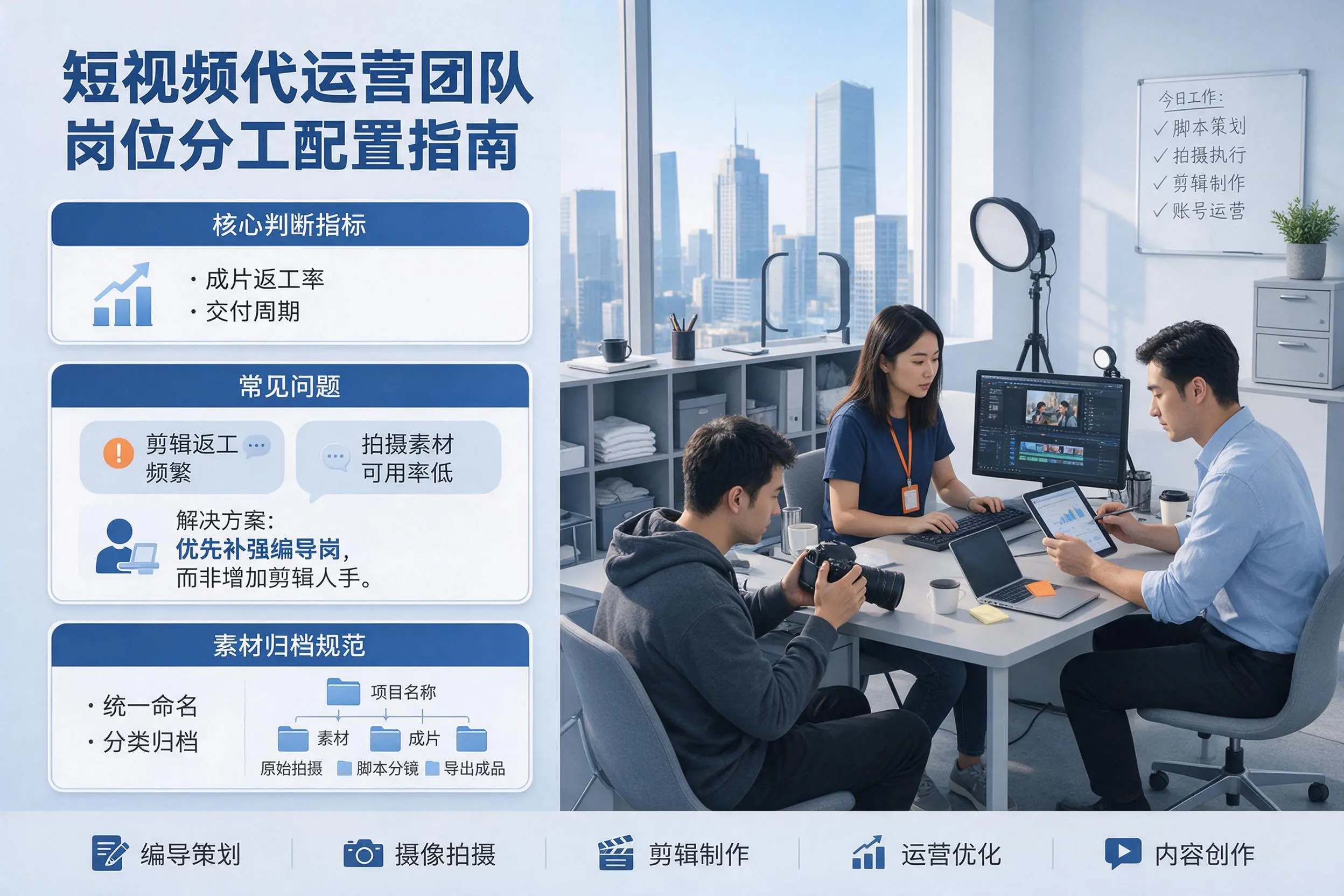 短视频代运营团队如何配置?舟山企业岗位分工科普说明