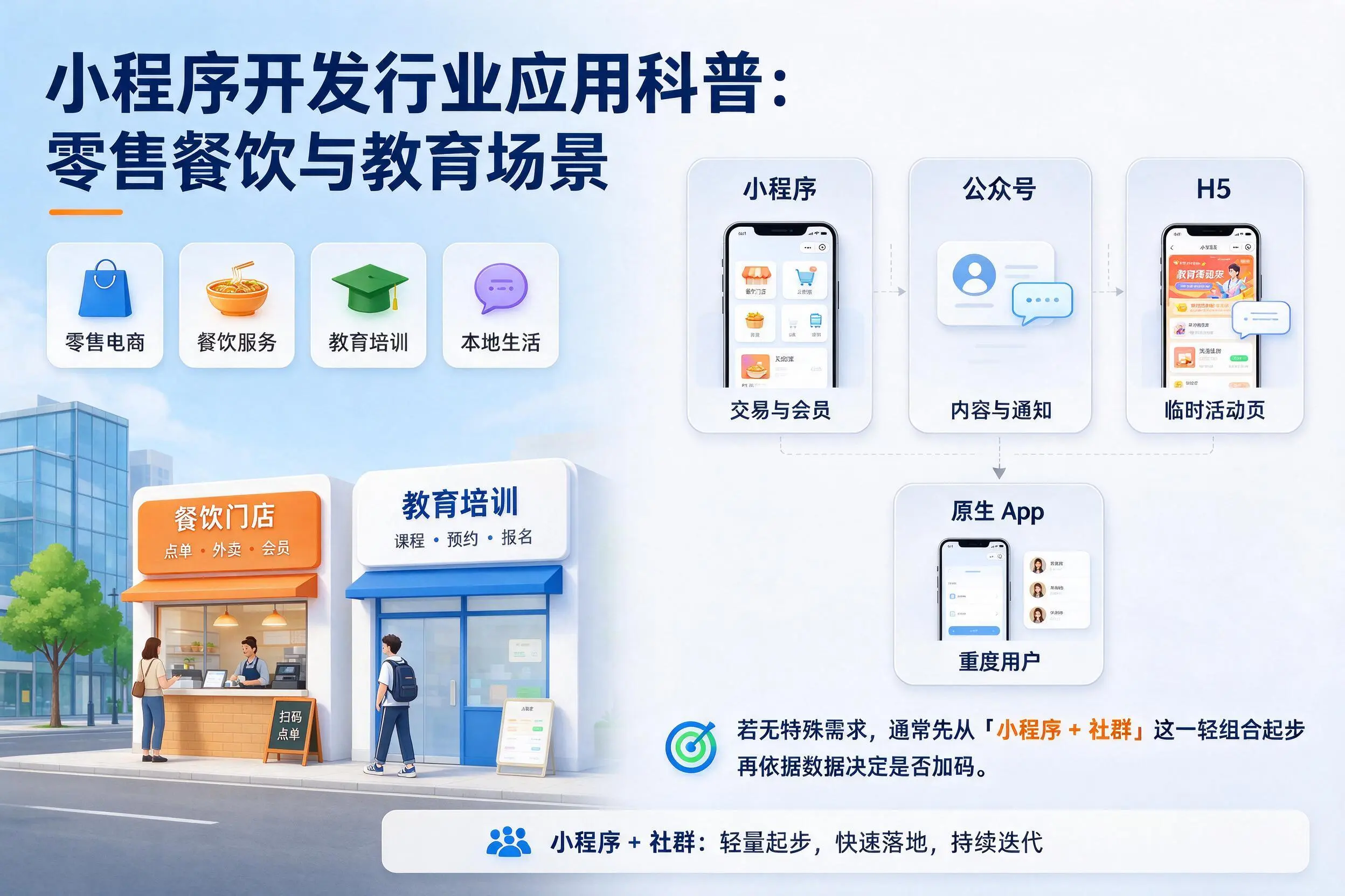 舟山小程序开发行业应用科普:零售餐饮与教育场景