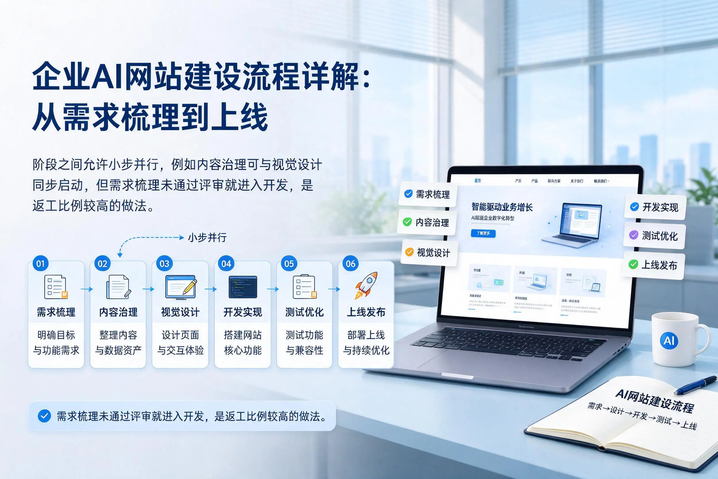 舟山企业AI网站建设流程详解：从需求梳理到上线