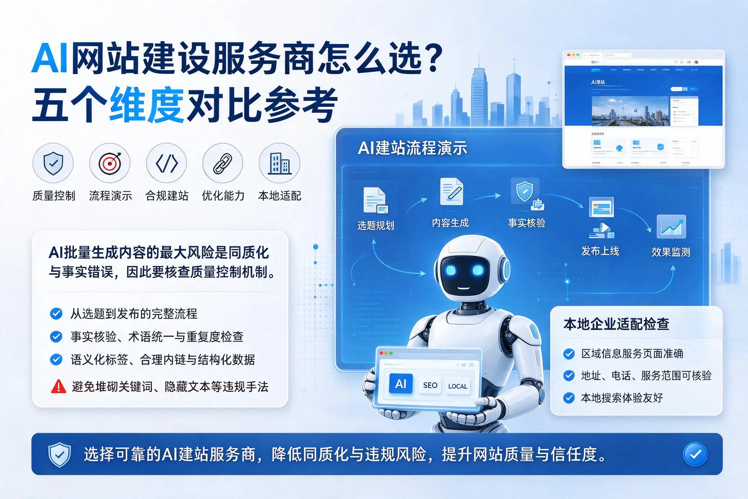 舟山AI网站建设服务商怎么选？五个维度对比参考